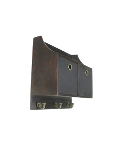 Mueble colgador pequeño de madera  color nogal oscuro para cocina  2