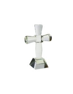 Cruz de mesa pequeño realizado en cristal y con caja para regalo