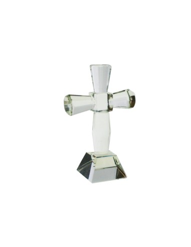 Petite croix de table en verre et avec boîte cadeau