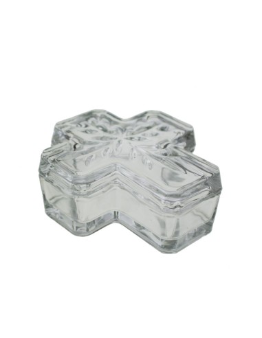 Caja de cristal pequeña en forma cruz estilo clásico decoración del hogar.