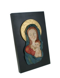 Placa con Virgen María y Niño Jesús para colgar en pared decoración hogar