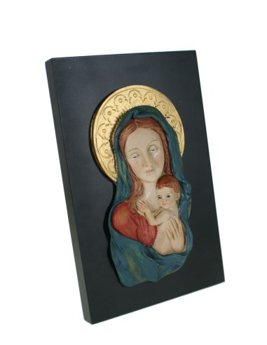 Plaque avec la Vierge Marie et l'Enfant Jésus à accrocher au mur pour la décoration de la maison.