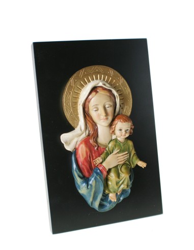 Placa con Virgen  María y Niño Jesús para colgar en pared decoración hogar