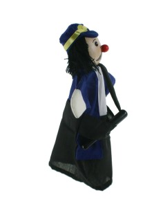 Titella de mà policia amb cap de fusta joguina clàssica i tradicional per a nens nenes 2