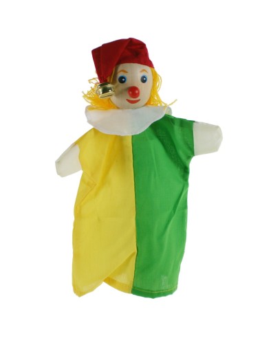 Marionnette bouffon et marionnette à main avec tête en bois jouet classique et traditionnel pour garçons filles