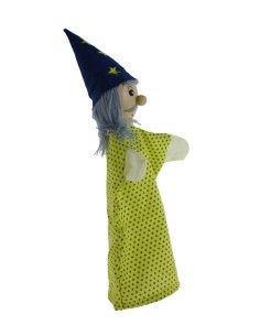  Titella de mà mag amb cap de fusta joguina clàssica i tradicional per a nens nenes.  2