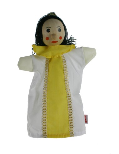 Marionnette à main reine et marionnette avec tête en bois jouet classique et traditionnel pour enfants filles