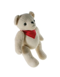 Muñeco de Peluche, osito de color blanco con pañuelo rojo, Juguete Suave, regalos para niños 2