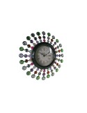 Reloj pared estructura metálica aplicaciones de cristal colores variados