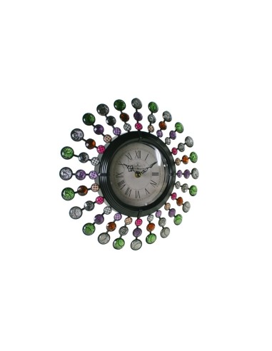  Horloge murale structure métallique applications en verre couleurs variées 