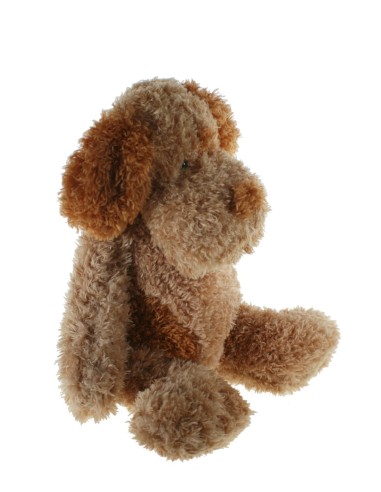 Muñeco de peluche perrito color canela pelo arrizado y suave regalo para niños