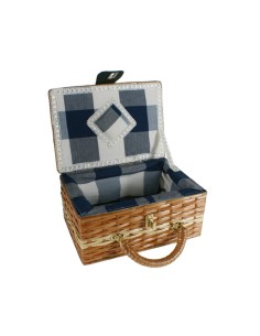 Costurero de mimbre pequeño con asa color miel para accesorios cesto costura,bordado,bolillos,paschwork 2