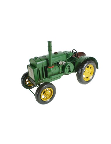 Grand tracteur vintage de couleur verte, réplique de véhicule de style rétro, collection idéale