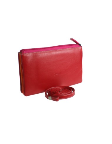  Grand sac à main rose pour documents et cartes en cuir de vachette avec fermeture à glissière
