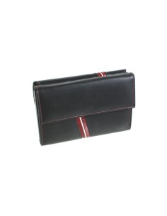 Cartera mujer con monedero, billetera, tarjetero y departamentos en piel color negro, cierre botón 2