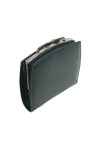 Portefeuille pour dame en cuir de couleur noire de style classique très doux au toucher
