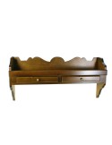 Estantería platero madera maciza color nogal mueble auxiliar de pared decoración rustica para cocina hogar.
