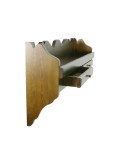 Estantería platero madera maciza color nogal mueble auxiliar de pared decoración rustica para cocina hogar.
