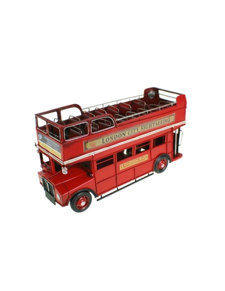 Réplica de Autobús de metal London de color rojo. Medidas: 17x33x11 cm.