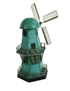Rèplica de Molí de vent en metall color blau 2
