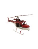 Rèplica d'helicòpter de combat en color vermell i blanc.
