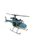 Replica de helicóptero de combate en color azul y blanco