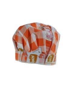 Davantal infantil amb gorra de cuina, de color taronja 2