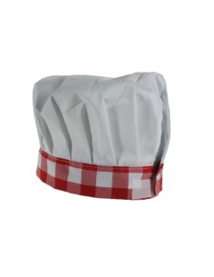 Davantal infantil amb gorra de cuina, de color vermell 2