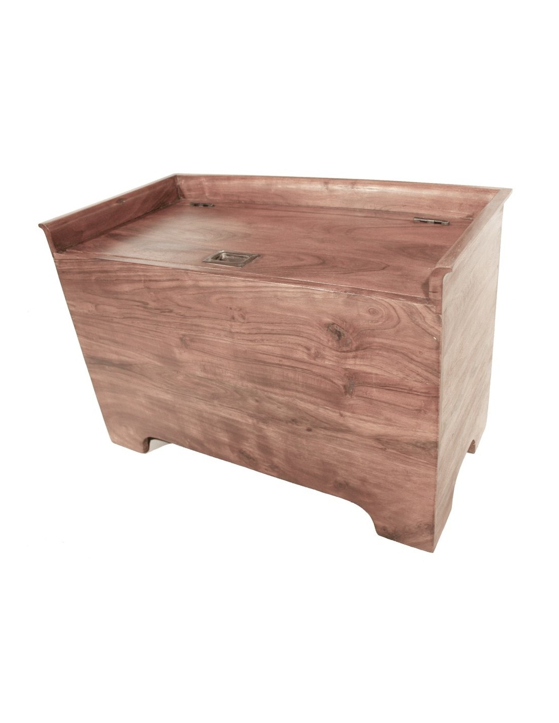 Baúl de madera de acacia con bordes