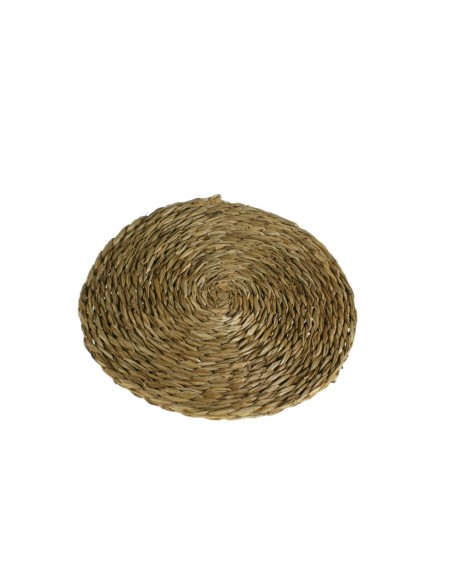 Dessous de plat artisanal sous plaque de quenouille naturelle pour table d'isolation thermique style vintage. Dimensions : Ø 25 