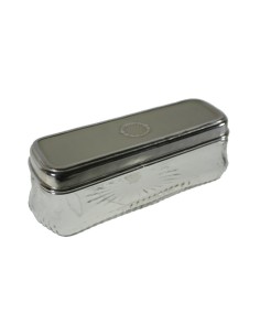 Caja de cristal tapa plateada corona