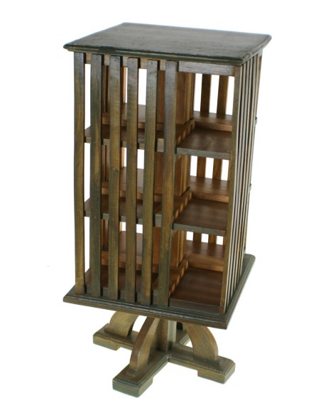 Porta CD de fusta massissa color roure estil rústic