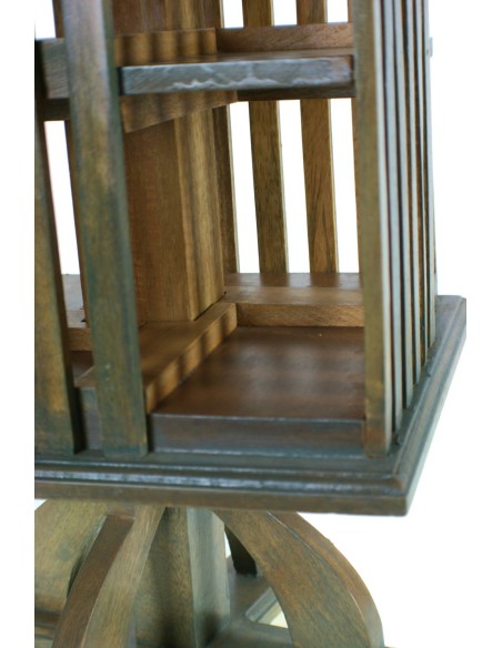 Porta CD de fusta massissa color roure estil rústic