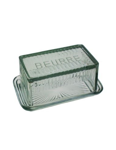 Beurrier en verre avec couvercle ustensile de cuisine rectangulaire de style rustique et table pour le petit déjeuner cadeau ori