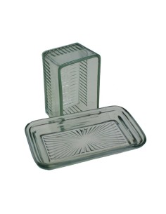 Mantequillera de vidre amb tapa forma rectangular estil rústic estri de cuina i taula per esmorzar regal original 2