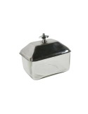 Caja urna cristal tapa plateada
