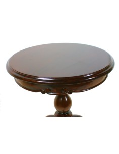Mesa auxiliar velador de madera maciza de caoba con talla estilo clásico 2