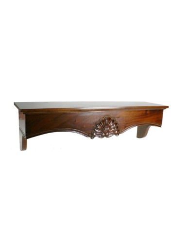 Support d'étagère allongé avec sculpture en bois d'acajou massif pour un mur de style classique