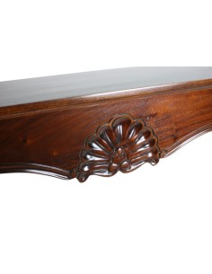 Ménsula estantería alargada con talla madera maciza de caoba para pared estilo clásico. 2