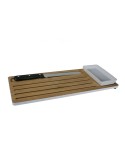 Tabla de cortar pan en madera de bambú con accesorio de cuchillo