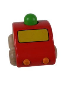 Cotxe Vermell de Fusta amb Claxon per als Petits de la Casa Joguina d'Habilitat i Coordinació. 2