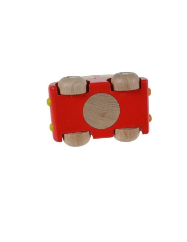 Coche Rojo de Madera con Claxon para los Peques de la Casa Juguete de Habilidad y Coordinación.