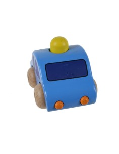 Voiture en Bois bleu Clair avec Klaxon pour les plus Petits de la Maison, Jouet D'habileté et de Coordination. 2