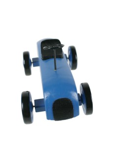 Cotxe de Carreres a Fusta color Blau amb Número una Joguina Clàssica per als Petits de la Casa. 2