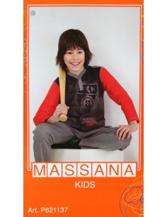 Pyjama d'hiver pour garçon Massana long pantalon gris avec imprimé taille 18