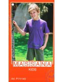 Pijama para niño Massana de verano pantalón corto color morado con estampado talla 14