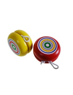 Yoyo en bois rouge et jaune coloré jouet créatif yo-yo jeu classique et traditionnel pour les enfants. 2