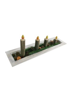 Centre de table de Noël avec bougies tronc d'arbre Décoration de Noël maison style nordique 2