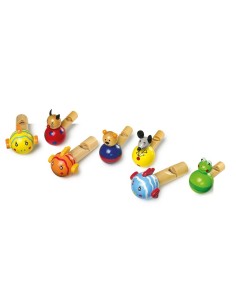 Silbato de Madera con Figura Animal Regalo para Niños Aventureros y Divertido Accesorio Musical