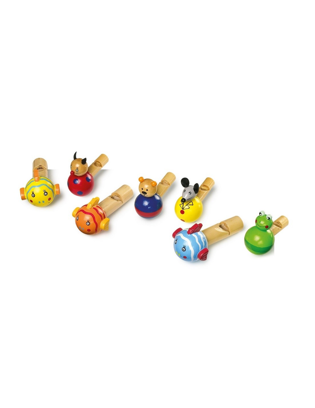 Fartime 2 piezas de juguete musical de silbato de tren de madera para niños  (4 tonos)